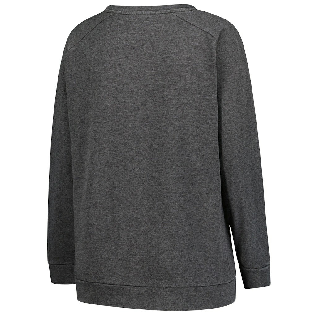 Washington Commanders Profile Women's Plus Size Acid Wash Raglan Sweatshirt Charcoal - NFL