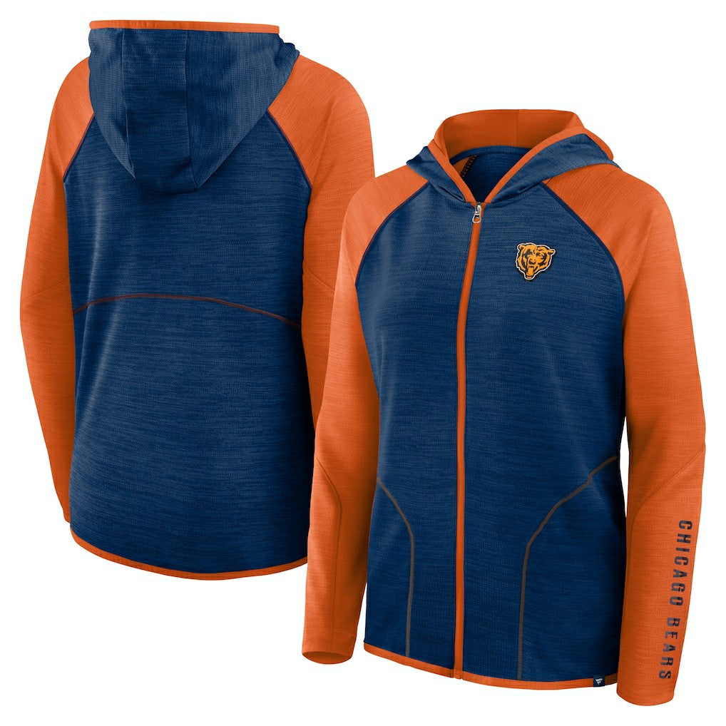 Chicago Bears Women's Plus Size End Around Pass Full-Zip Hoodie Navy - Fanatics