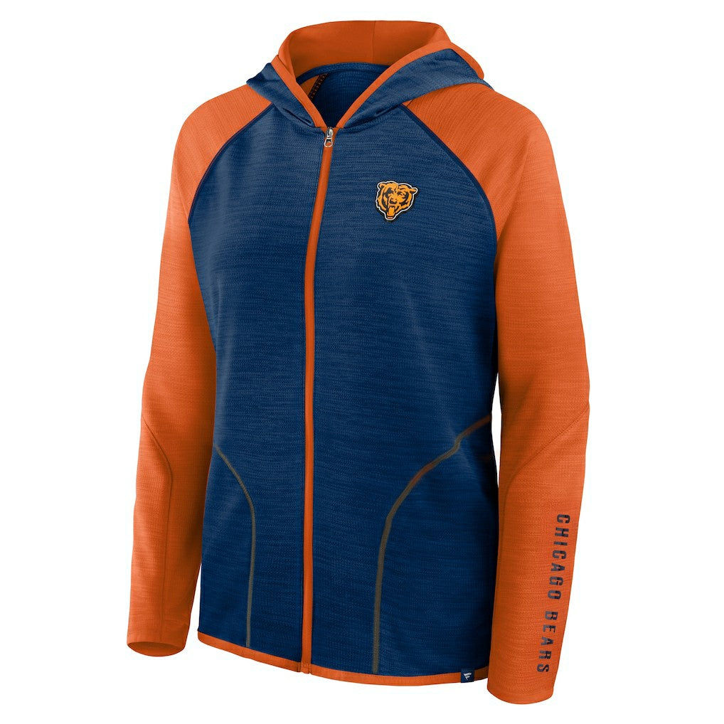 Chicago Bears Women's Plus Size End Around Pass Full-Zip Hoodie Navy - Fanatics