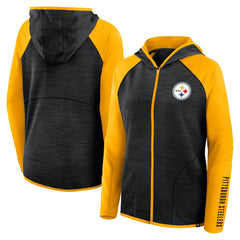 Pittsburgh Steelers Women's Plus Size End Around Pass Full-Zip Hoodie Black - Fanatics