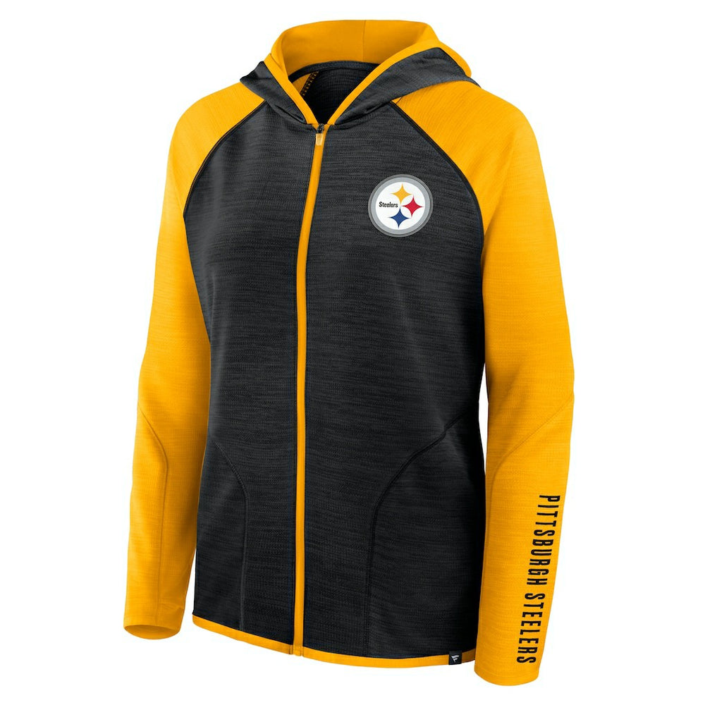 Pittsburgh Steelers Women's Plus Size End Around Pass Full-Zip Hoodie Black - Fanatics
