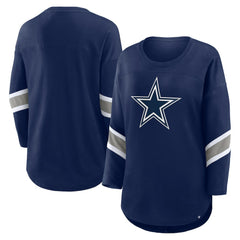 Dallas Cowboys Women's Plus Size Redzone 3/4-Sleeve Scoop Neck T-Shirt Navy - Fanatics