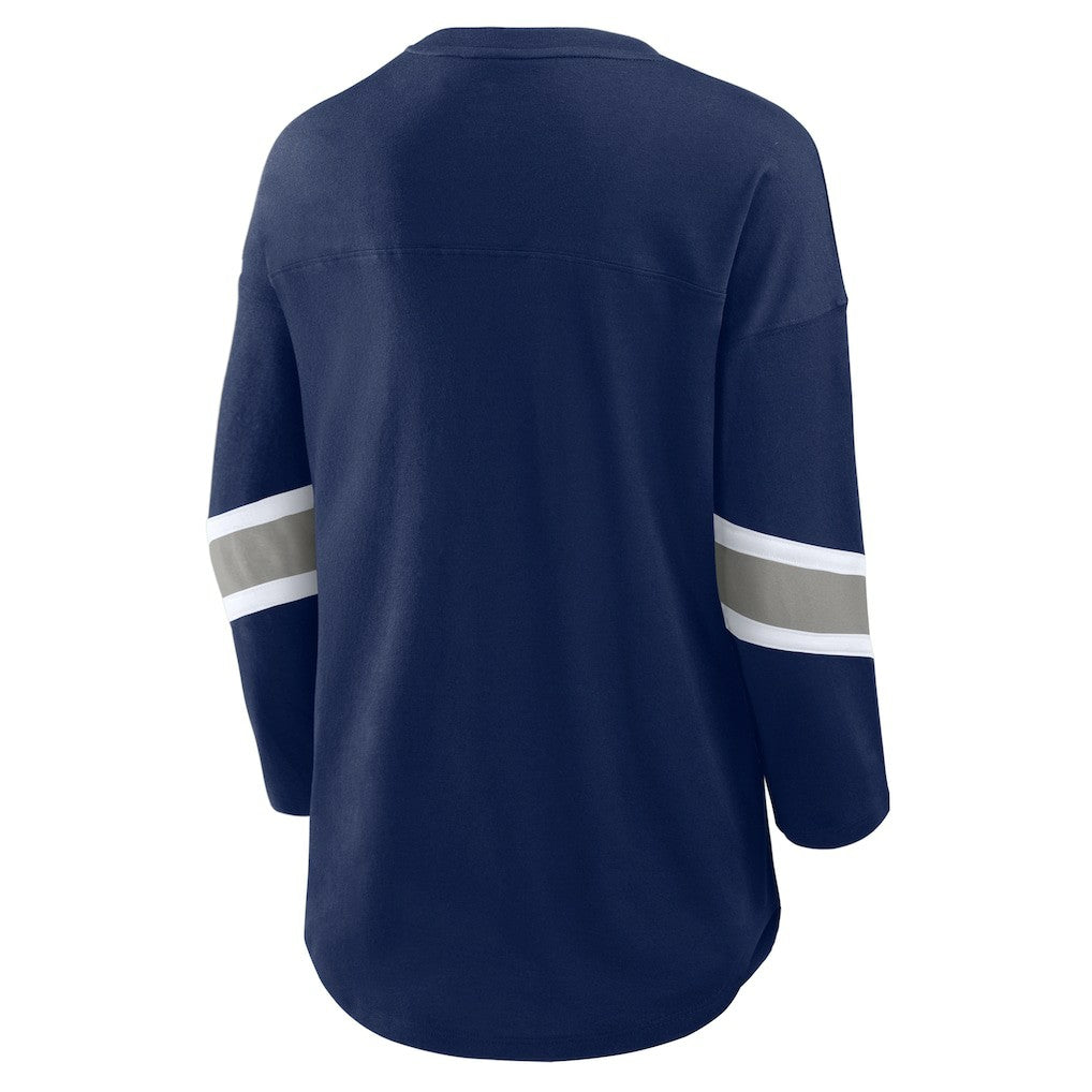 Dallas Cowboys Women's Plus Size Redzone 3/4-Sleeve Scoop Neck T-Shirt Navy - Fanatics
