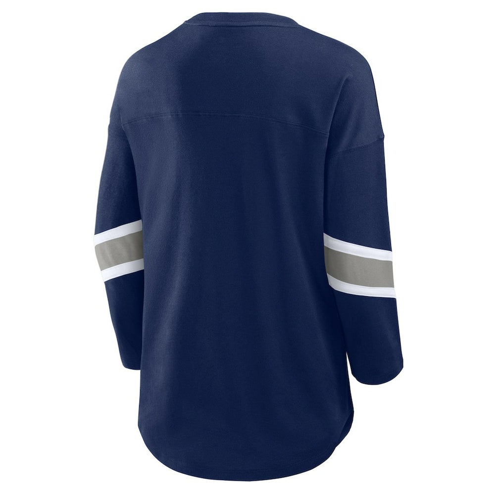 Dallas Cowboys Women's Plus Size Redzone 3/4-Sleeve Scoop Neck T-Shirt Navy - Fanatics
