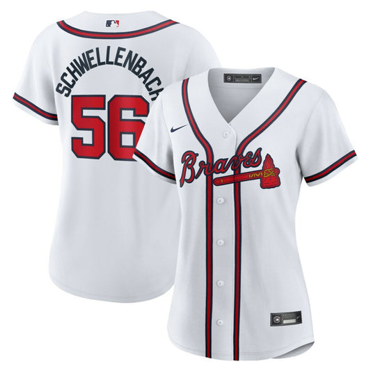 Spencer Schwellenbach Atlanta Braves Nike Women's Home Replica Jersey - White | MLB Jerseys