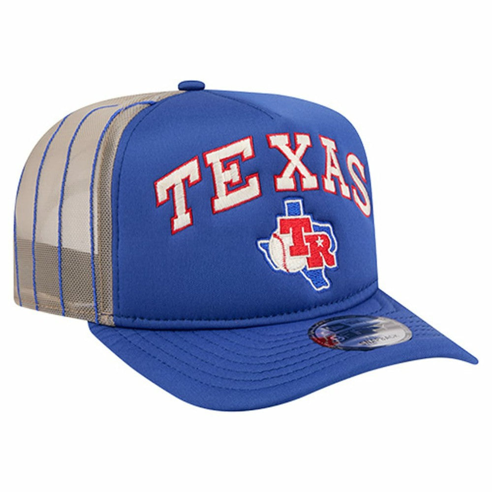 Texas Rangers New Era Vintage Arched Foam Front 9FIFTY A-Frame Adjustable Trucker Hat On Sale