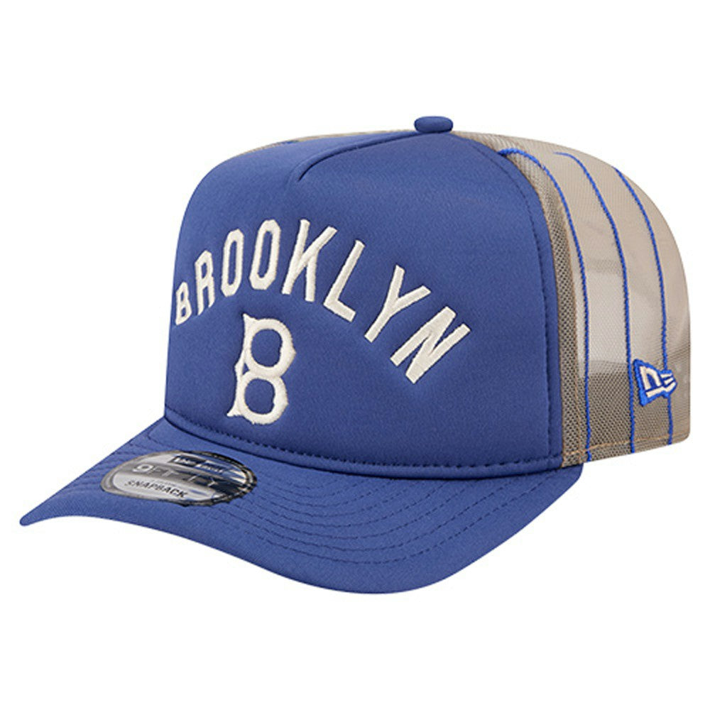 Los Angeles Dodgers New Era Vintage Arched Foam Front 9FIFTY A-Frame Adjustable Trucker Hat Online