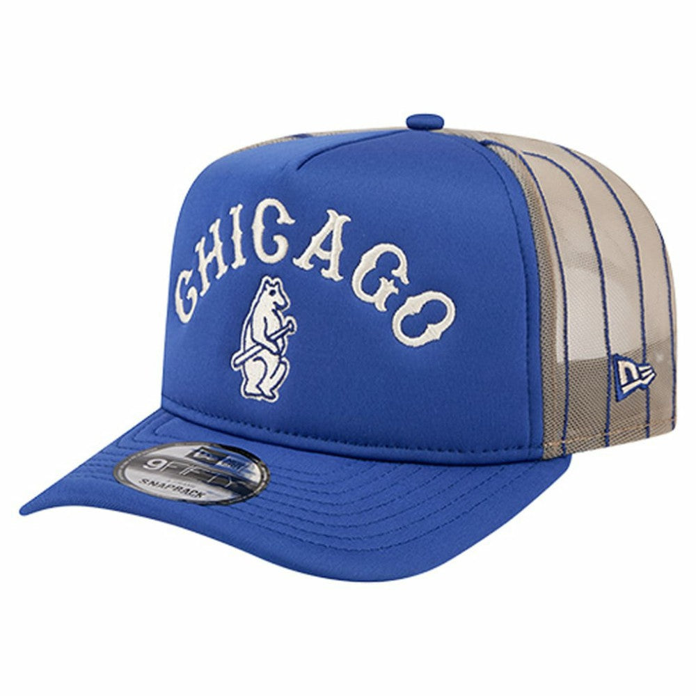 Chicago Cubs New Era Vintage Arched Foam Front 9FIFTY A-Frame Adjustable Trucker Hat discount