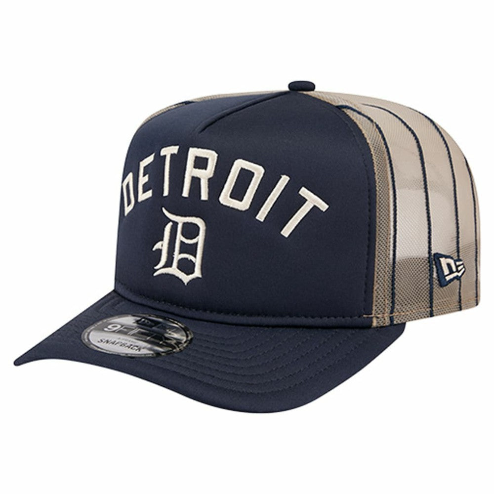 Detroit Tigers New Era Vintage Arched Foam Front 9FIFTY A-Frame Adjustable Trucker Hat discount