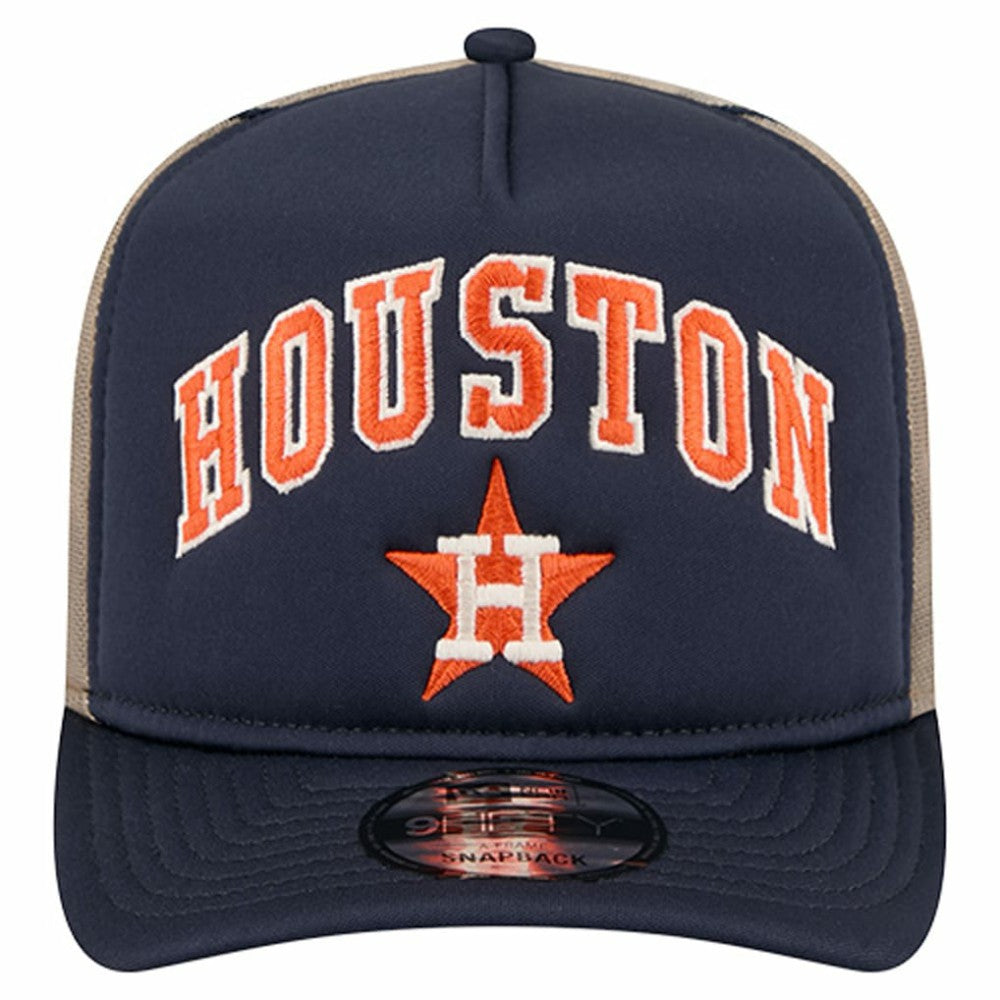 Houston Astros New Era Vintage Arched Foam Front 9FIFTY A-Frame Adjustable Trucker Hat Sale