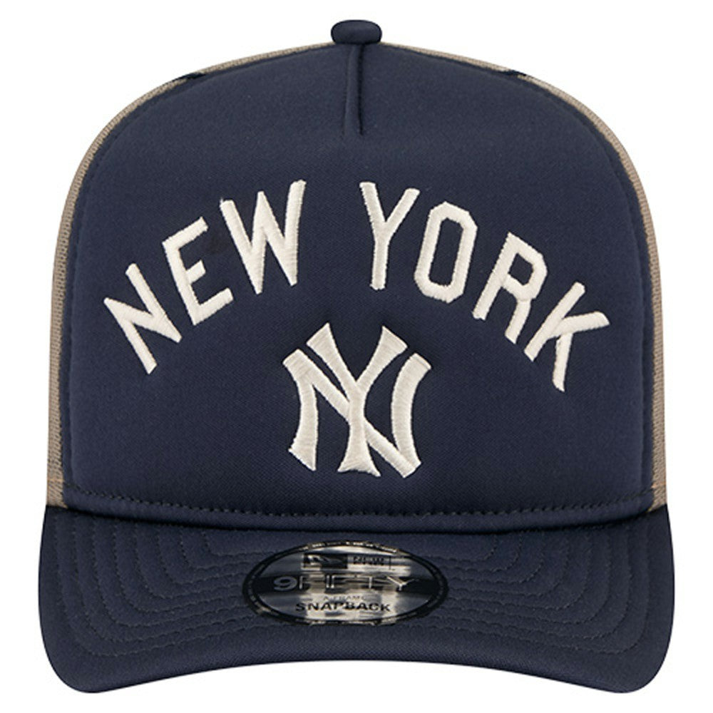 New York Yankees New Era Vintage Arched Foam Front 9FIFTY A-Frame Adjustable Trucker Hat On Sale