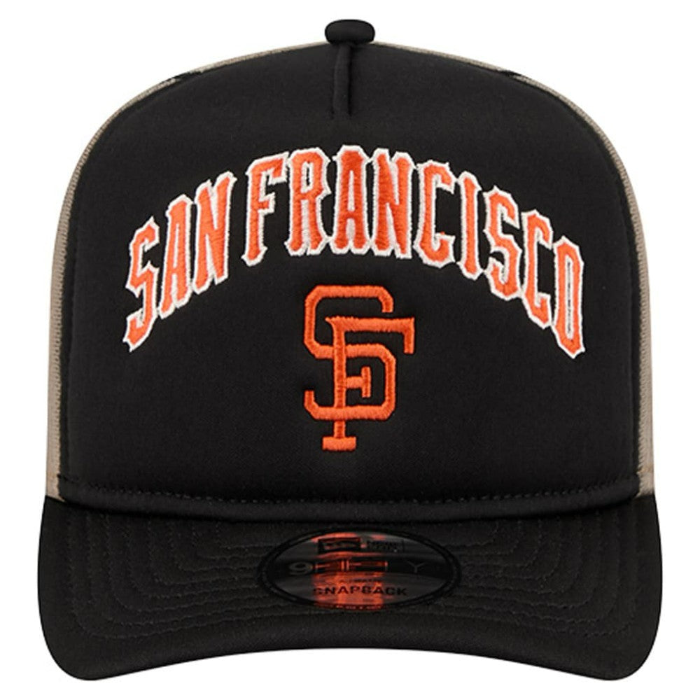 San Francisco Giants New Era Vintage Arched Foam Front 9FIFTY A-Frame Adjustable Trucker Hat Clearance