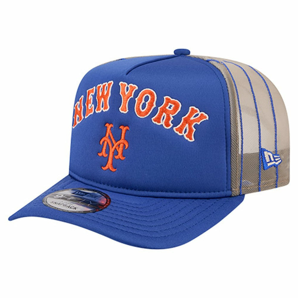 New York Mets New Era Vintage Arched Foam Front 9FIFTY A-Frame Adjustable Trucker Hat discount