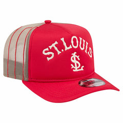 St. Louis Cardinals New Era Vintage Arched Foam Front 9FIFTY A-Frame Adjustable Trucker Hat Lifestyle