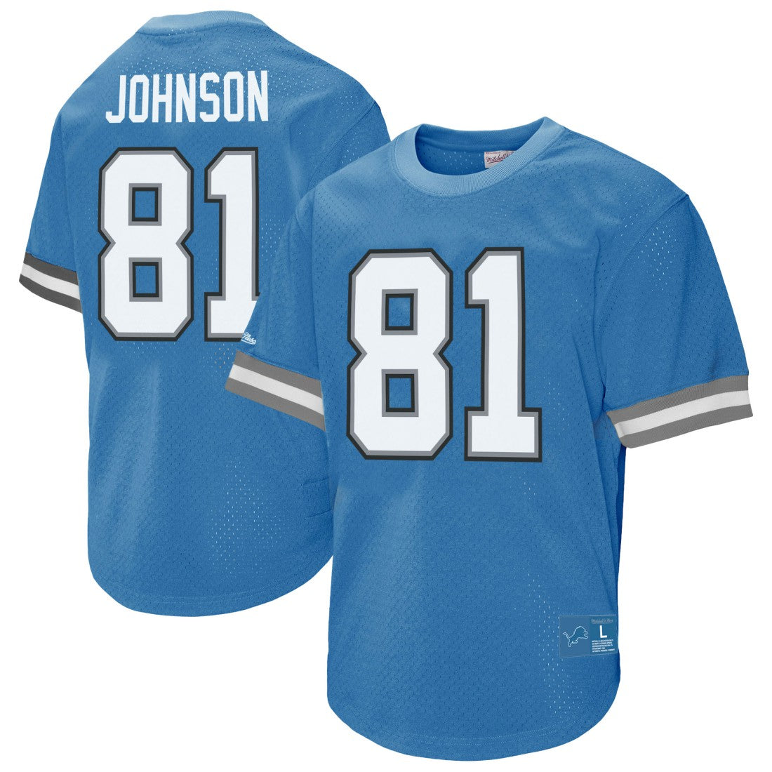 Calvin Johnson Detroit Lions Retired Player Name & Number Mesh Top Blue - Mitchell & Ness