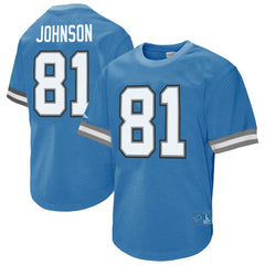 Calvin Johnson Detroit Lions Retired Player Name & Number Mesh Top Blue - Mitchell & Ness