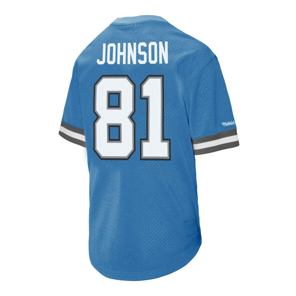 Calvin Johnson Detroit Lions Retired Player Name & Number Mesh Top Blue - Mitchell & Ness