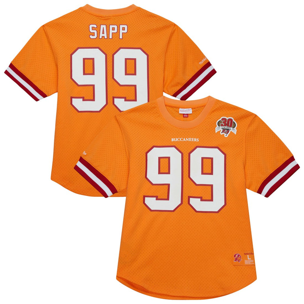 Warren Sapp Tampa Bay Buccaneers Retired Player Name & Number Mesh Top Orange - Mitchell & Ness