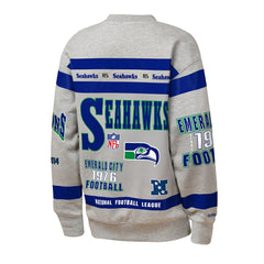 Seattle Seahawks Youth Throwback All-Over Print Fleece Sweatshirt Gray - Mitchell & Ness