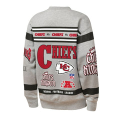 Kansas City Chiefs Youth Throwback All-Over Print Fleece Sweatshirt Gray - Mitchell & Ness