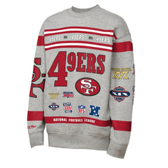 San Francisco 49ers Youth Throwback All-Over Print Fleece Sweatshirt Gray - Mitchell & Ness