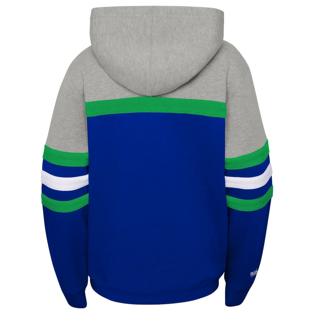 Seattle Seahawks Youth Throwback Head Coach Pullover Hoodie Royal - Mitchell & Ness
