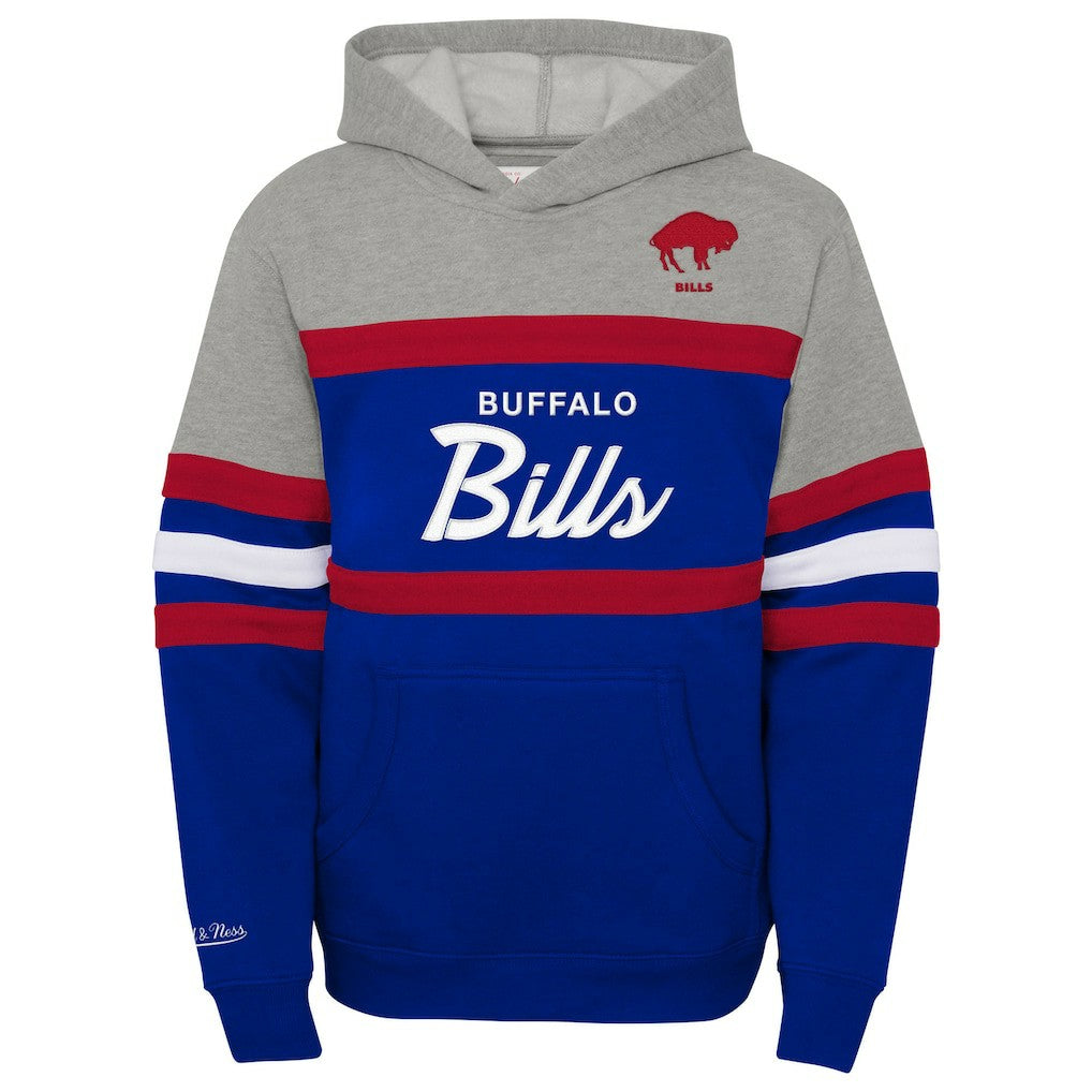 Buffalo Bills Youth Throwback Head Coach Pullover Hoodie Royal - Mitchell & Ness