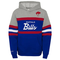Buffalo Bills Youth Throwback Head Coach Pullover Hoodie Royal - Mitchell & Ness