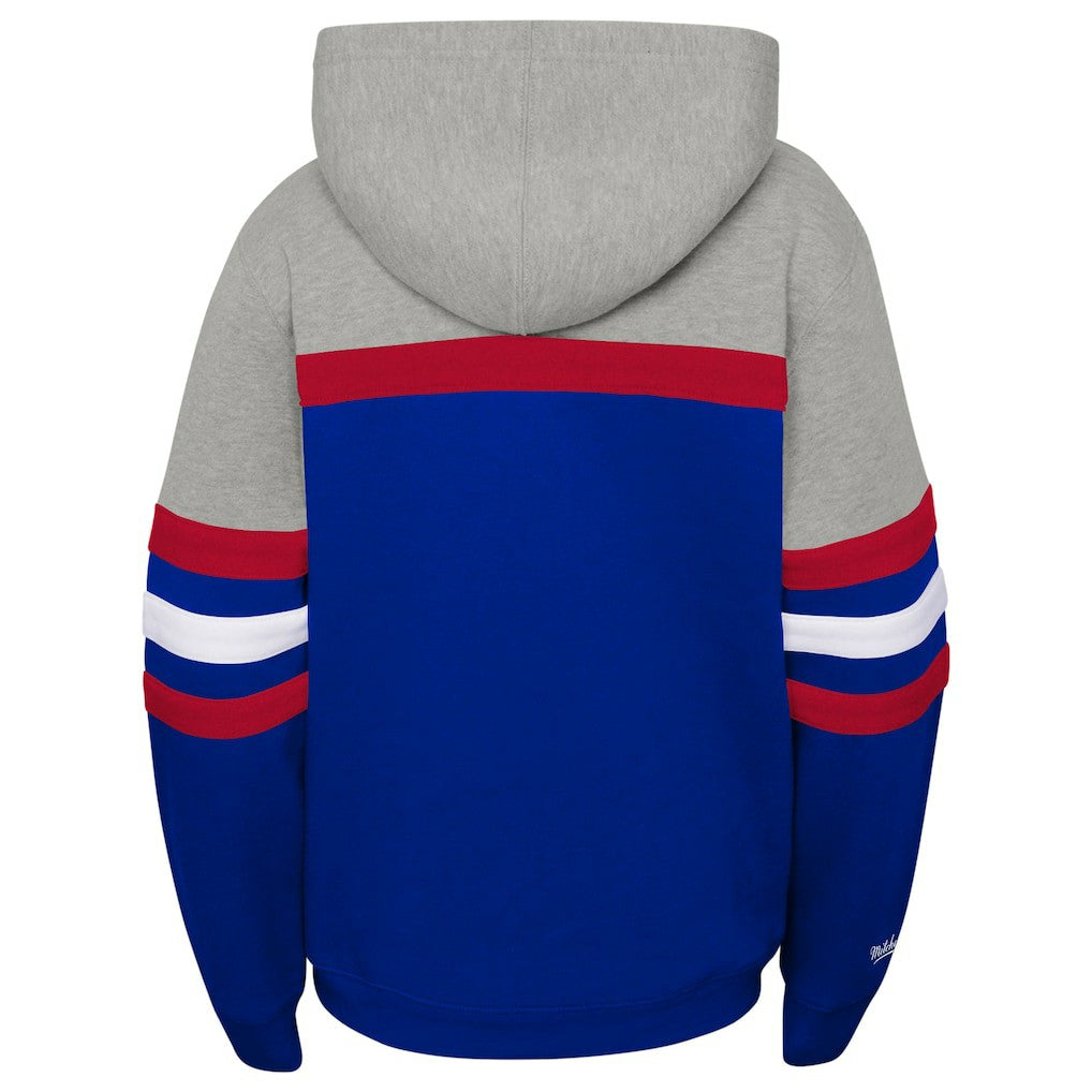 Buffalo Bills Youth Throwback Head Coach Pullover Hoodie Royal - Mitchell & Ness