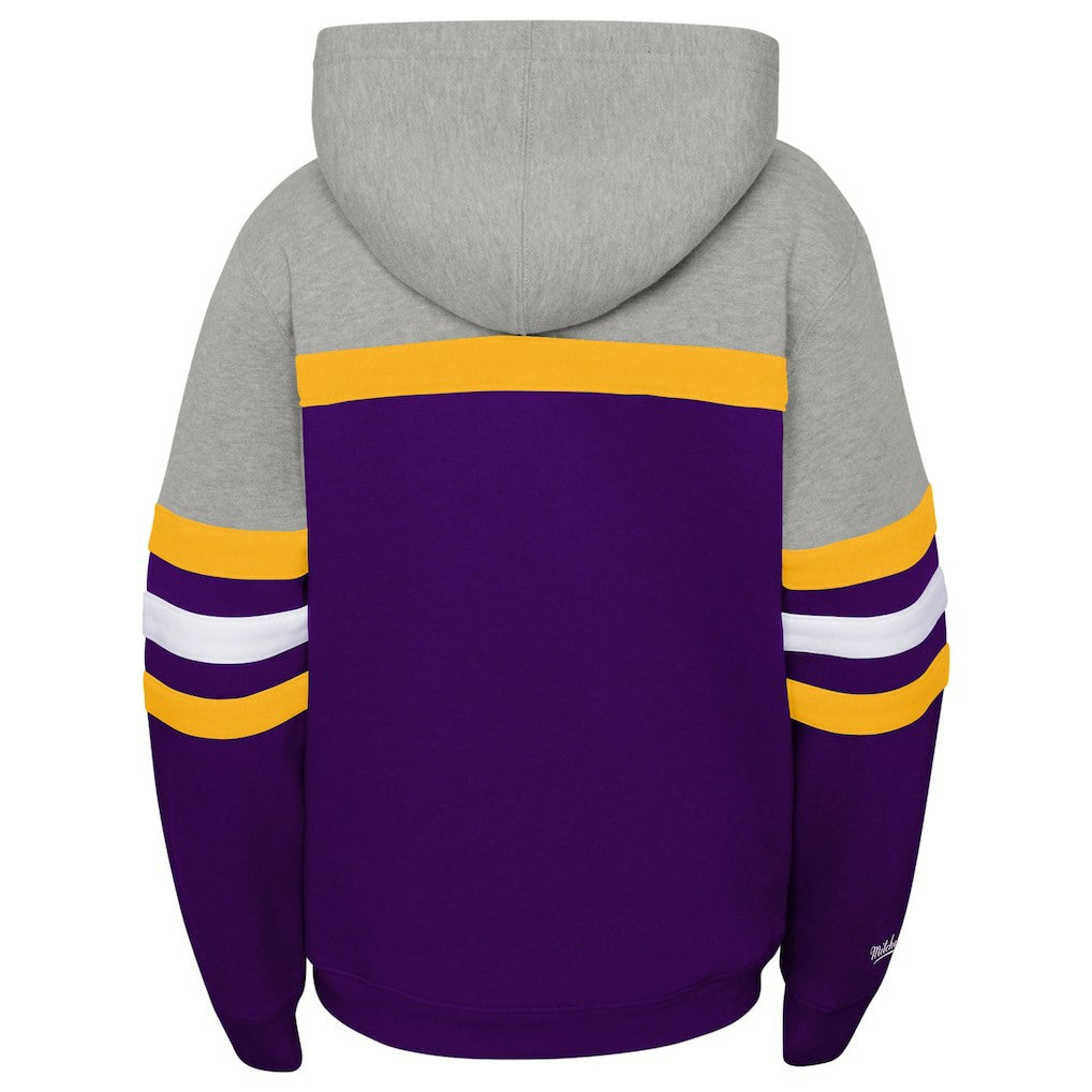 Minnesota Vikings Youth Throwback Head Coach Pullover Hoodie Purple - Mitchell & Ness