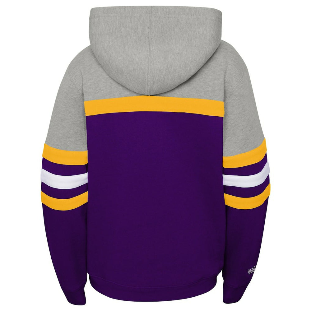 Minnesota Vikings Youth Throwback Head Coach Pullover Hoodie Purple - Mitchell & Ness