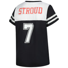 C.J. Stroud Houston Texans Women's Plus Size Bling V-Neck T-Shirt White - Fanatics