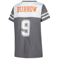 Joe Burrow Cincinnati Bengals Women's Plus Size Bling V-Neck T-Shirt White - Fanatics