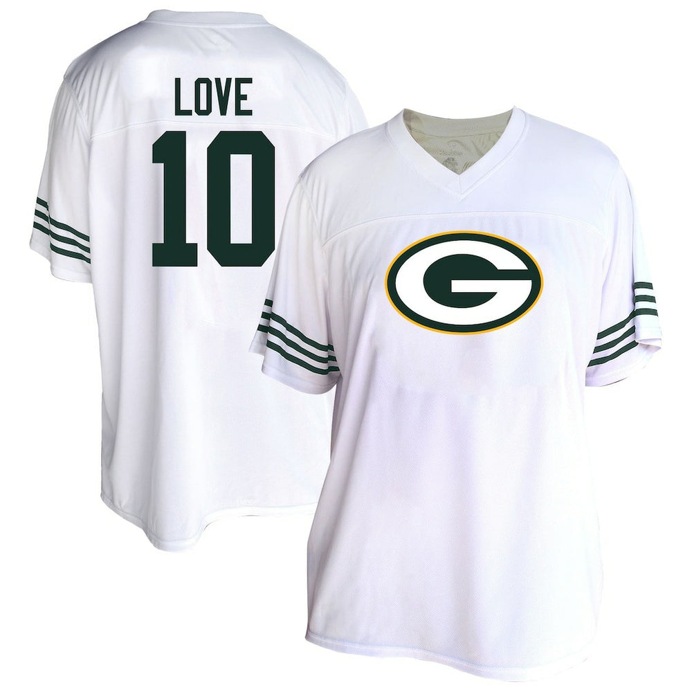 Jordan Love Green Bay Packers Women's Plus Size Fashion Jersey White - Fanatics