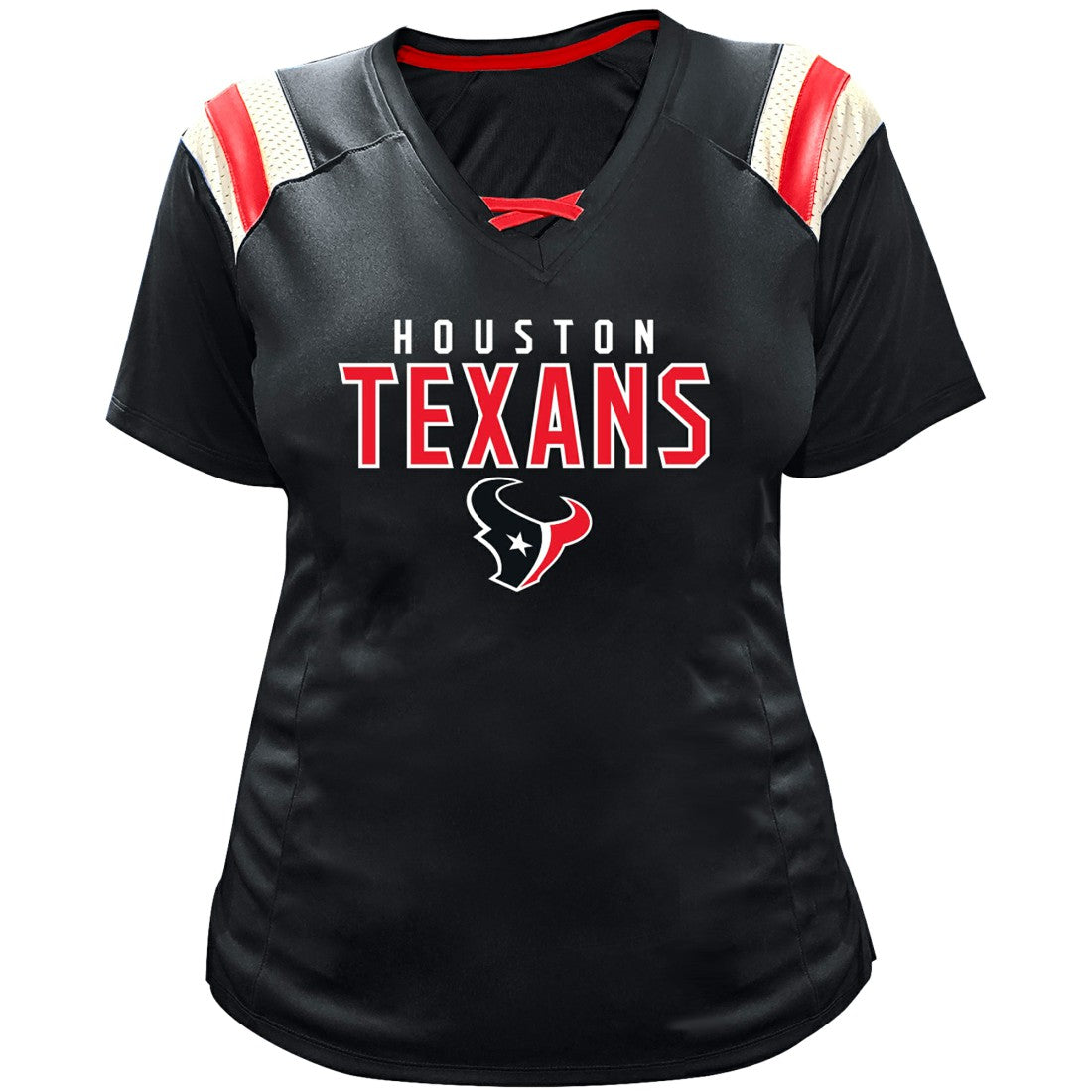 C.J. Stroud Houston Texans Women's Plus Size Name & Number Raglan Lace V-Neck T-Shirt Navy - Fanatics