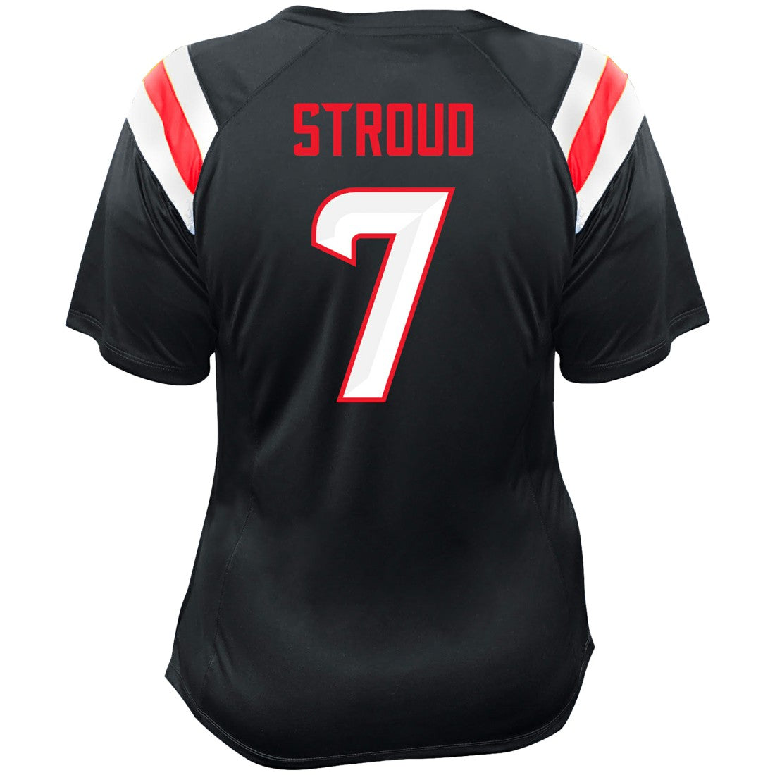 C.J. Stroud Houston Texans Women's Plus Size Name & Number Raglan Lace V-Neck T-Shirt Navy - Fanatics