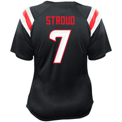 C.J. Stroud Houston Texans Women's Plus Size Name & Number Raglan Lace V-Neck T-Shirt Navy - Fanatics