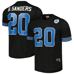 Barry Sanders Detroit Lions Big & Tall Mesh Player Name & Number Shirt Black - Mitchell & Ness
