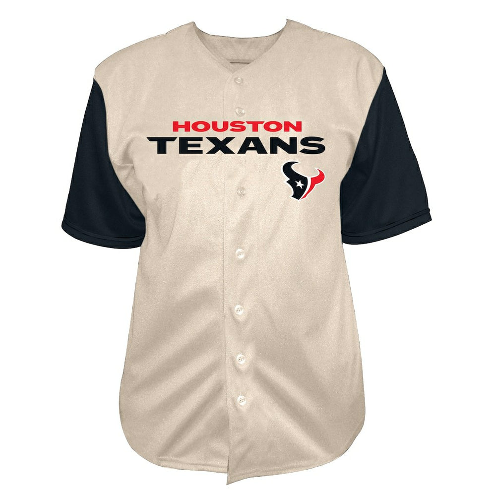 C.J. Stroud Houston Texans Big & Tall Baseball Button-Up Shirt Cream - Fanatics