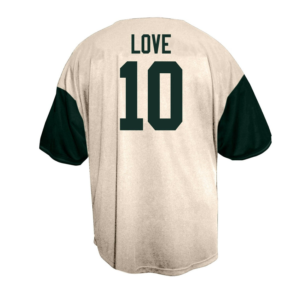 Jordan Love Green Bay Packers Big & Tall Baseball Button-Up Shirt Cream - Fanatics