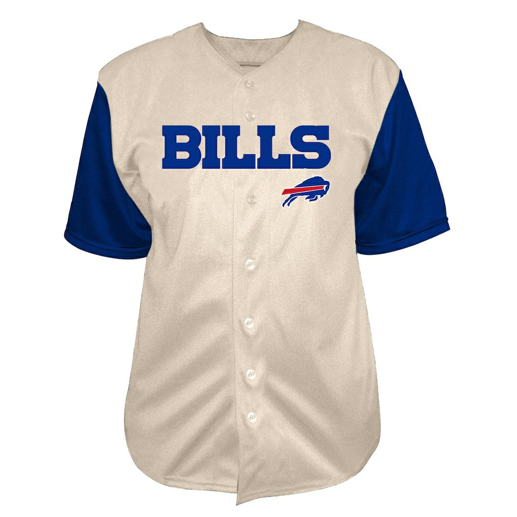 Josh Allen Buffalo Bills Big & Tall Baseball Button-Up Shirt Cream - Fanatics