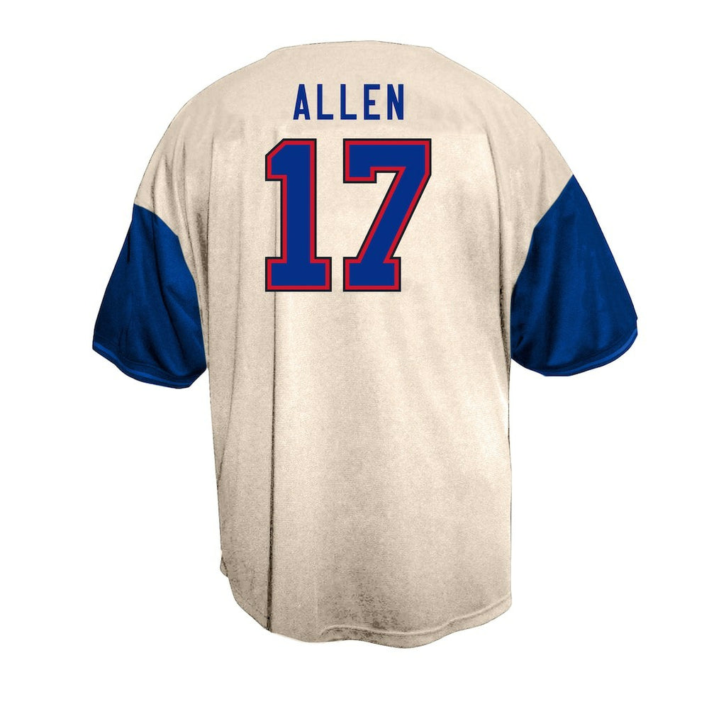 Josh Allen Buffalo Bills Big & Tall Baseball Button-Up Shirt Cream - Fanatics