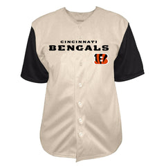 Joe Burrow Cincinnati Bengals Big & Tall Baseball Button-Up Shirt Cream - Fanatics