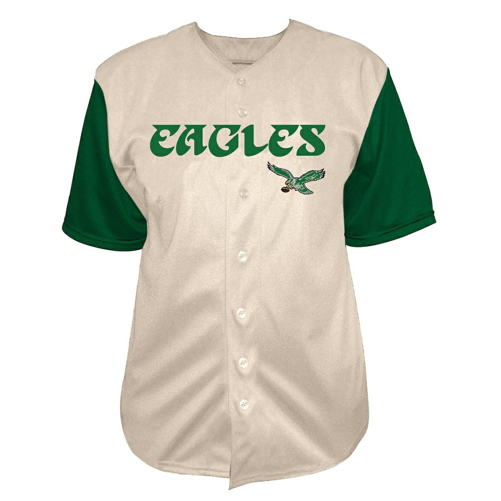 Saquon Barkley Philadelphia Eagles Big & Tall Baseball Button-Up Shirt Cream - Fanatics