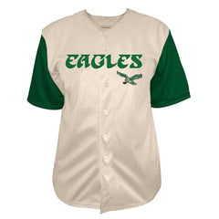 Saquon Barkley Philadelphia Eagles Big & Tall Baseball Button-Up Shirt Cream - Fanatics