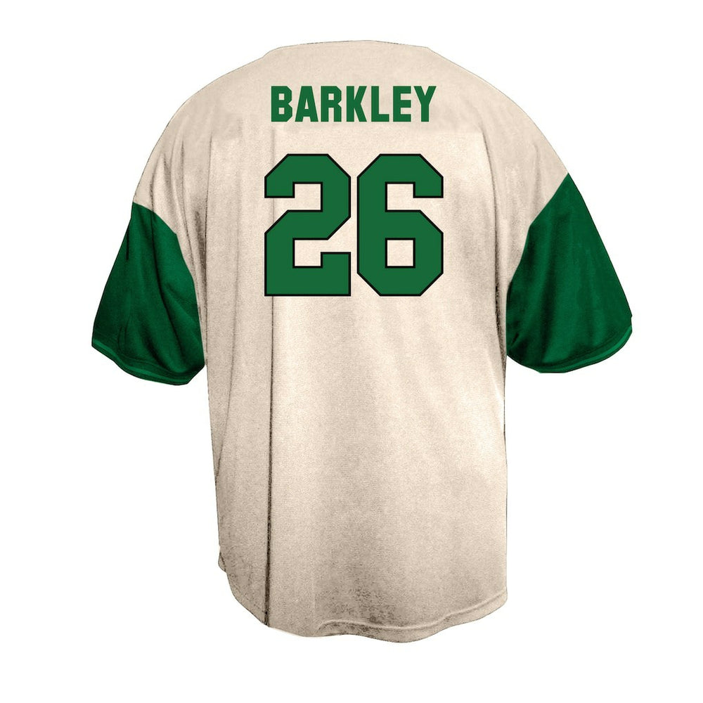 Saquon Barkley Philadelphia Eagles Big & Tall Baseball Button-Up Shirt Cream - Fanatics