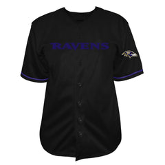 Lamar Jackson Baltimore Ravens Big & Tall Baseball Button-Up Shirt Black - Fanatics