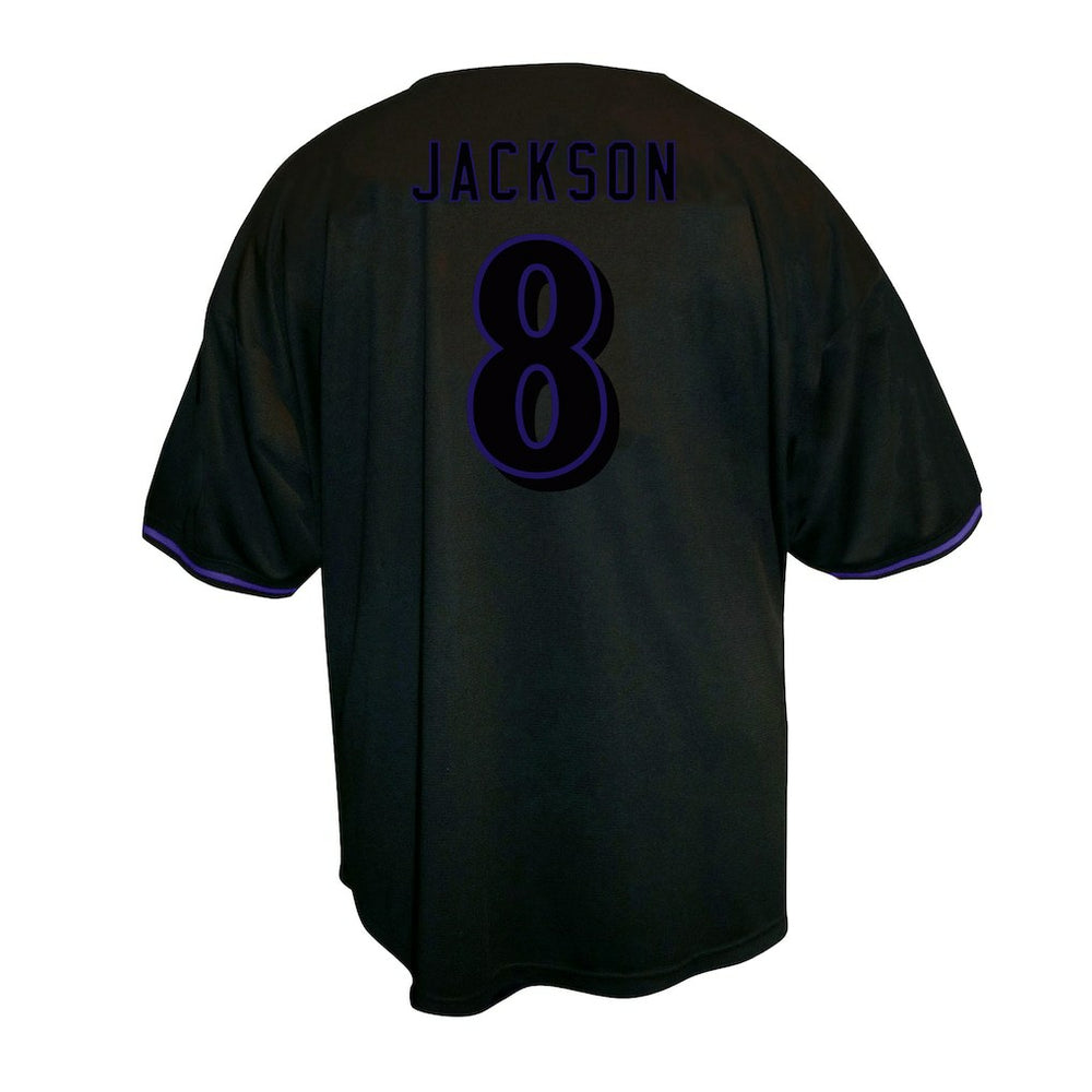 Lamar Jackson Baltimore Ravens Big & Tall Baseball Button-Up Shirt Black - Fanatics