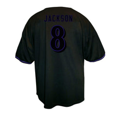 Lamar Jackson Baltimore Ravens Big & Tall Baseball Button-Up Shirt Black - Fanatics