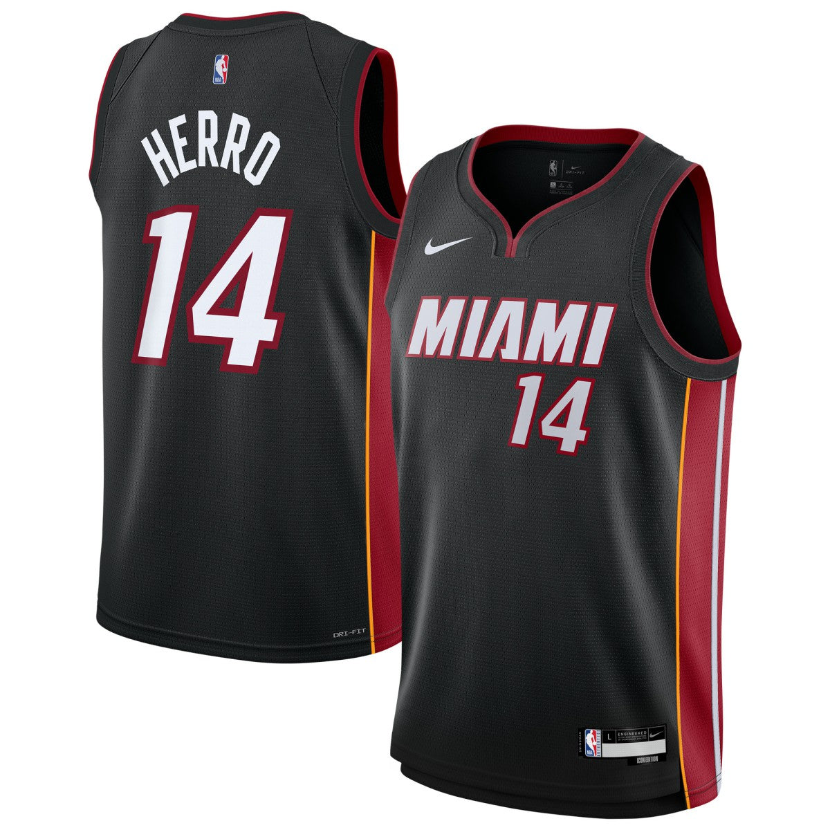Nike - Tyler Herro Miami Heat Youth Swingman Jersey - Icon Edition - Black